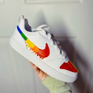 Custom Rainbow Drip Nike Shoes!!